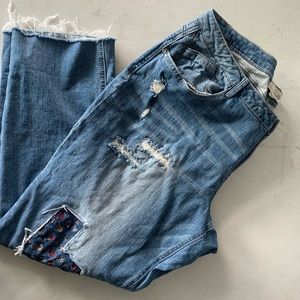 Artisan Crafted by Democracy Girlfried Garden Patch Destroyed Denim 22W